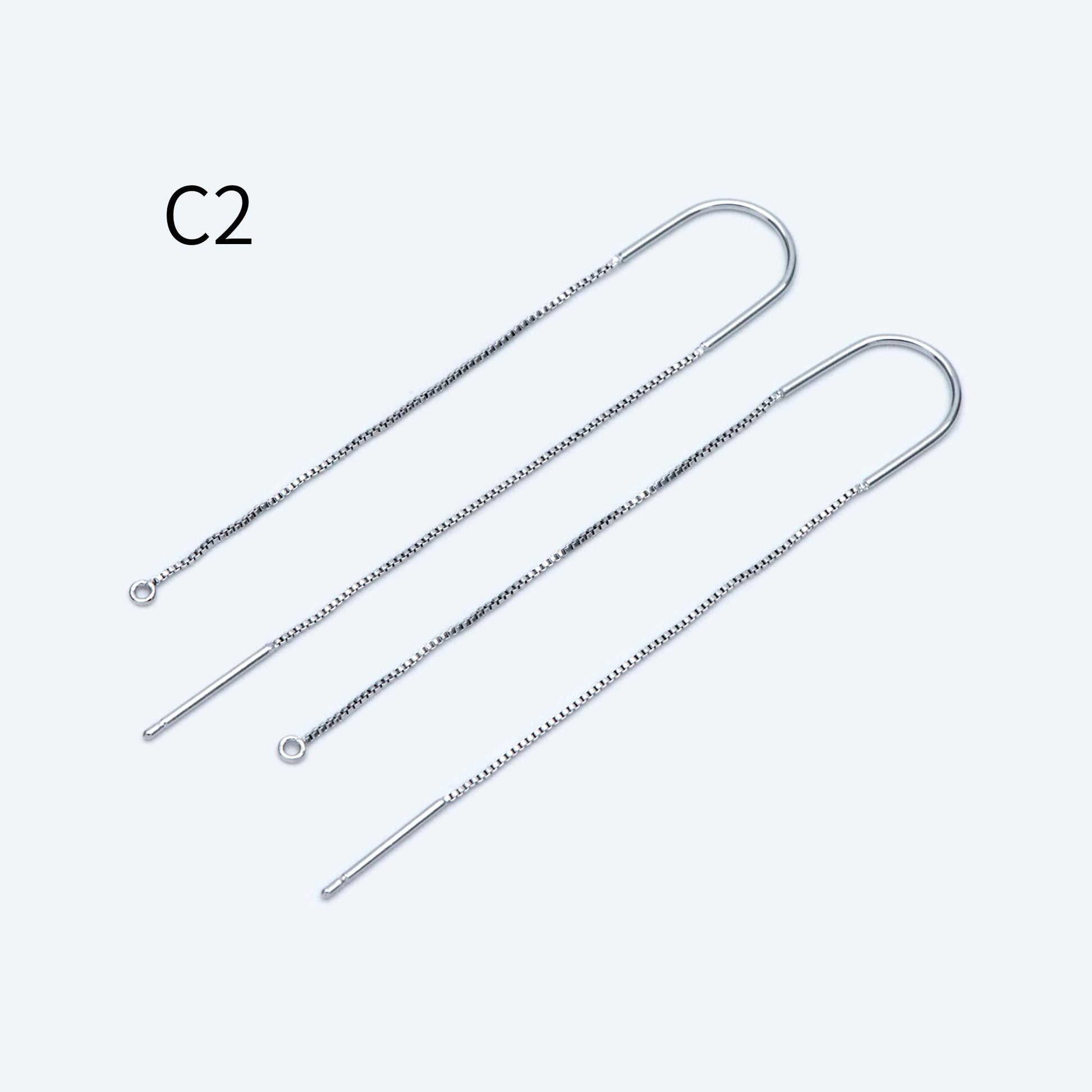 10pcs Gold/ Silver/ Rose Gold Ear Threader Earrings, Earwire Thread with Jump Ring, Color Not Easily Tarnish (GB-333)