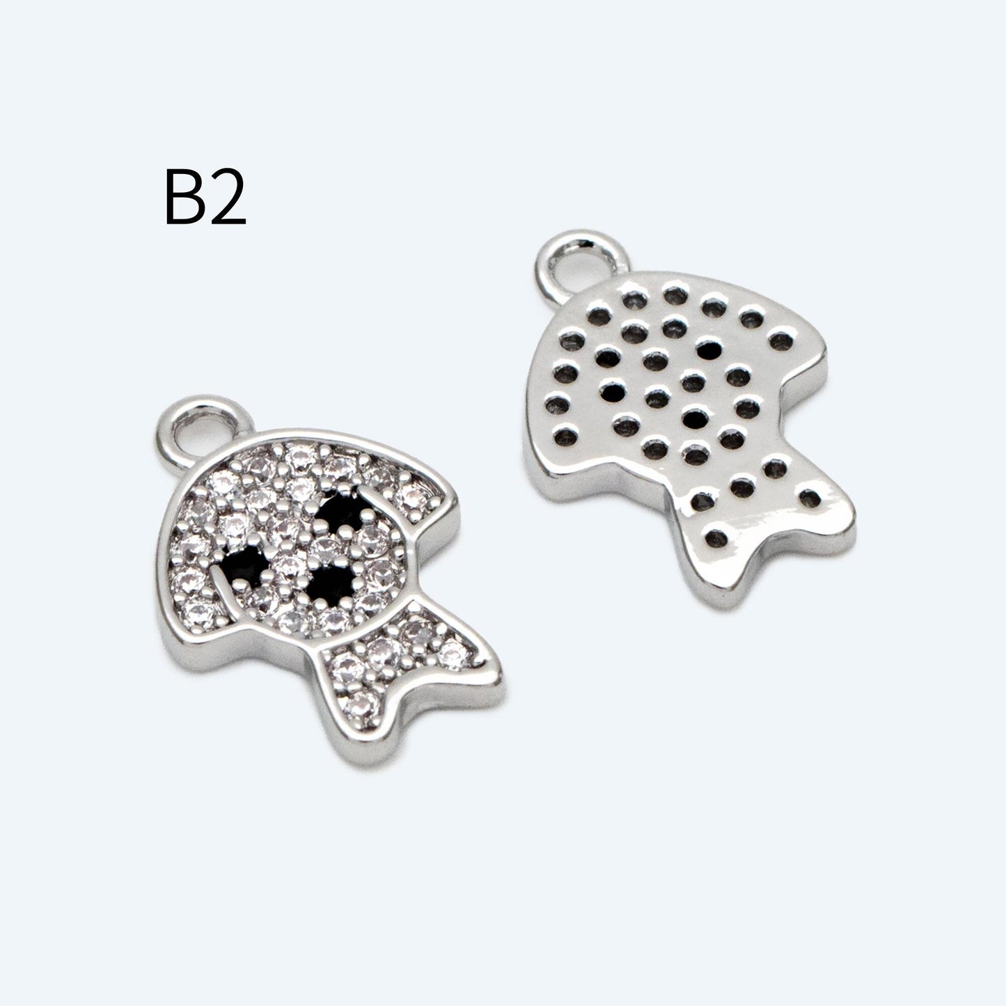 4pcs CZ Pave Gold/ Silver Tone Cute Animal Charms, Jewelry Making, Diy Material, Jewelry Supplies (GB-2074)