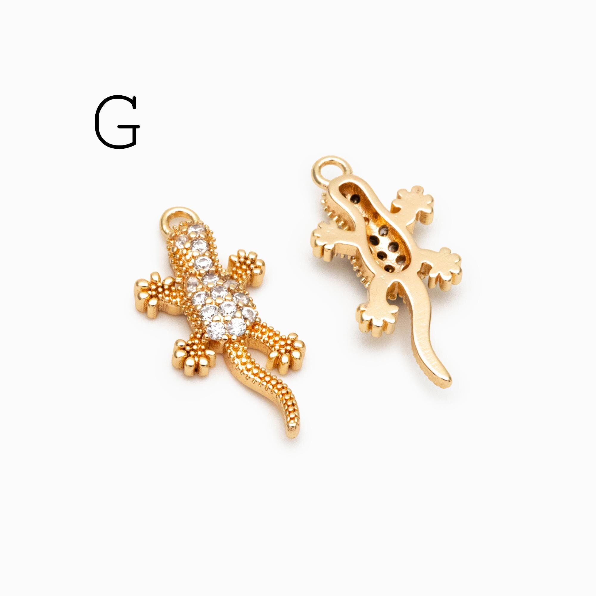 4pcs CZ Pave Gold/ Silver Tone Cute Animal Charms, Jewelry Making, Diy Material, Jewelry Supplies (GB-2074)