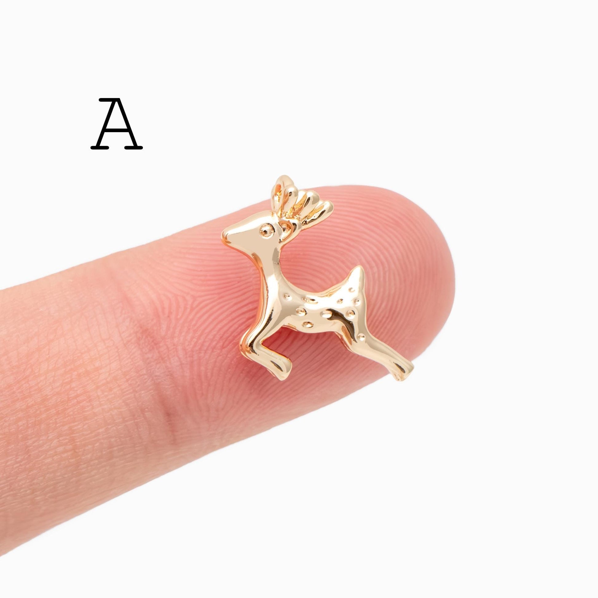 4pcs Gold Elk Deer Horn Charms, Jewelry Making, Diy Material, Jewelry Supplies (GB-2517)