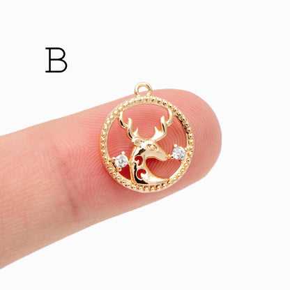 4pcs Gold Elk Deer Horn Charms, Jewelry Making, Diy Material, Jewelry Supplies (GB-2517)