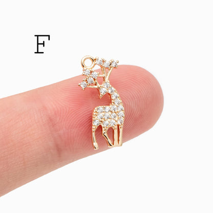 4pcs Gold Elk Deer Horn Charms, Jewelry Making, Diy Material, Jewelry Supplies (GB-2517)