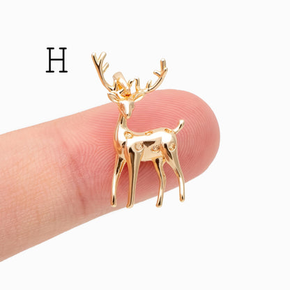 4pcs Gold Elk Deer Horn Charms, Jewelry Making, Diy Material, Jewelry Supplies (GB-2517)