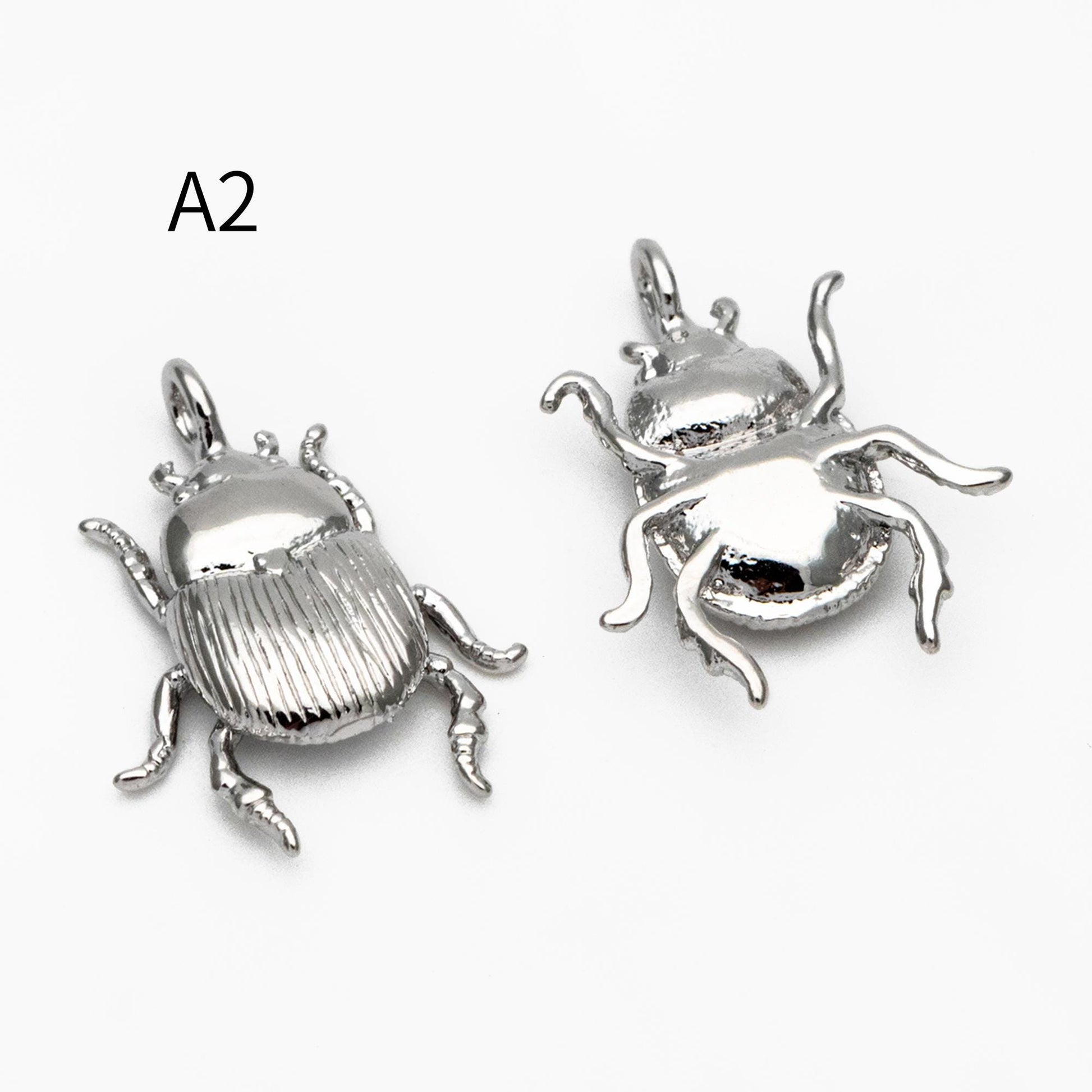 10pcs Gold/ Silver Ladybug Beetle Spider Charms, Insect Pendant, Jewelry Supplies, Earring Findings, Jewelry Making(GB-2666)