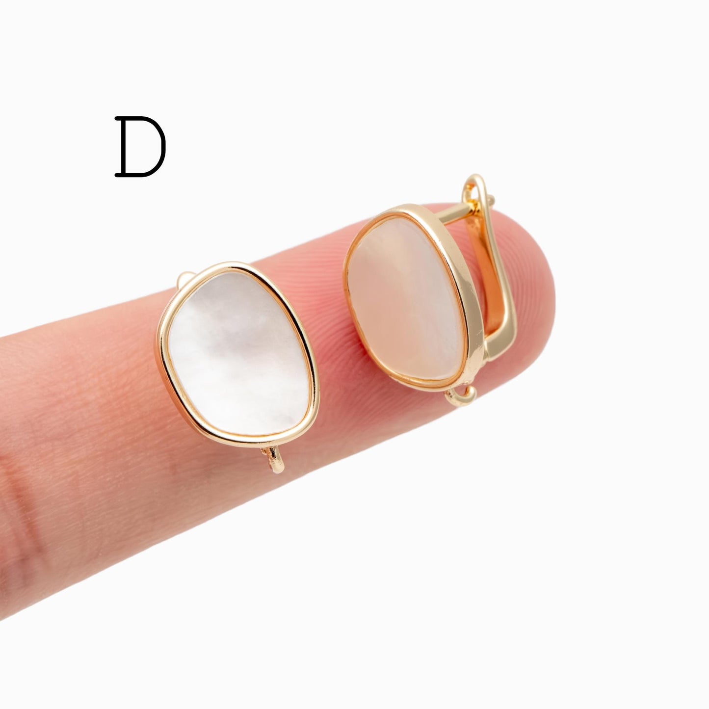 4pcs Gold Click-in Style Stud Earring, Leverback Earring with Loop, Earring Finding Wholesale (GB-3904)