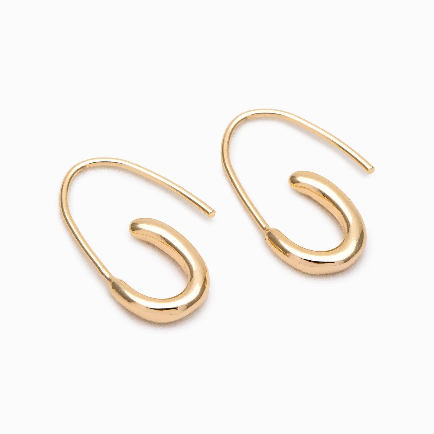 10pcs Gold plated Brass Ear Hooks 21.5x13mm, Simple Earwires Earring Components (GB-3023)