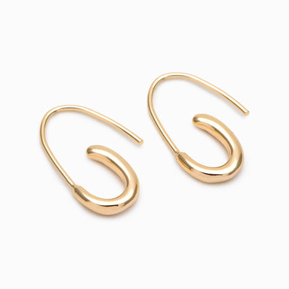 10pcs Gold plated Brass Ear Hooks 21.5x13mm, Simple Earwires Earring Components (GB-3023)