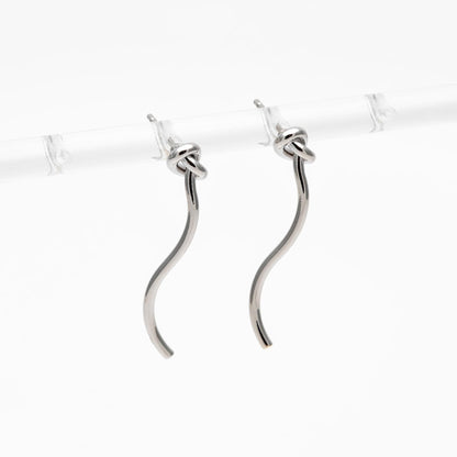 10pcs Silver Tone Knot Stud Earrings, Rhodium plated Brass, Minimalist Stud Earrings (GB-4693)