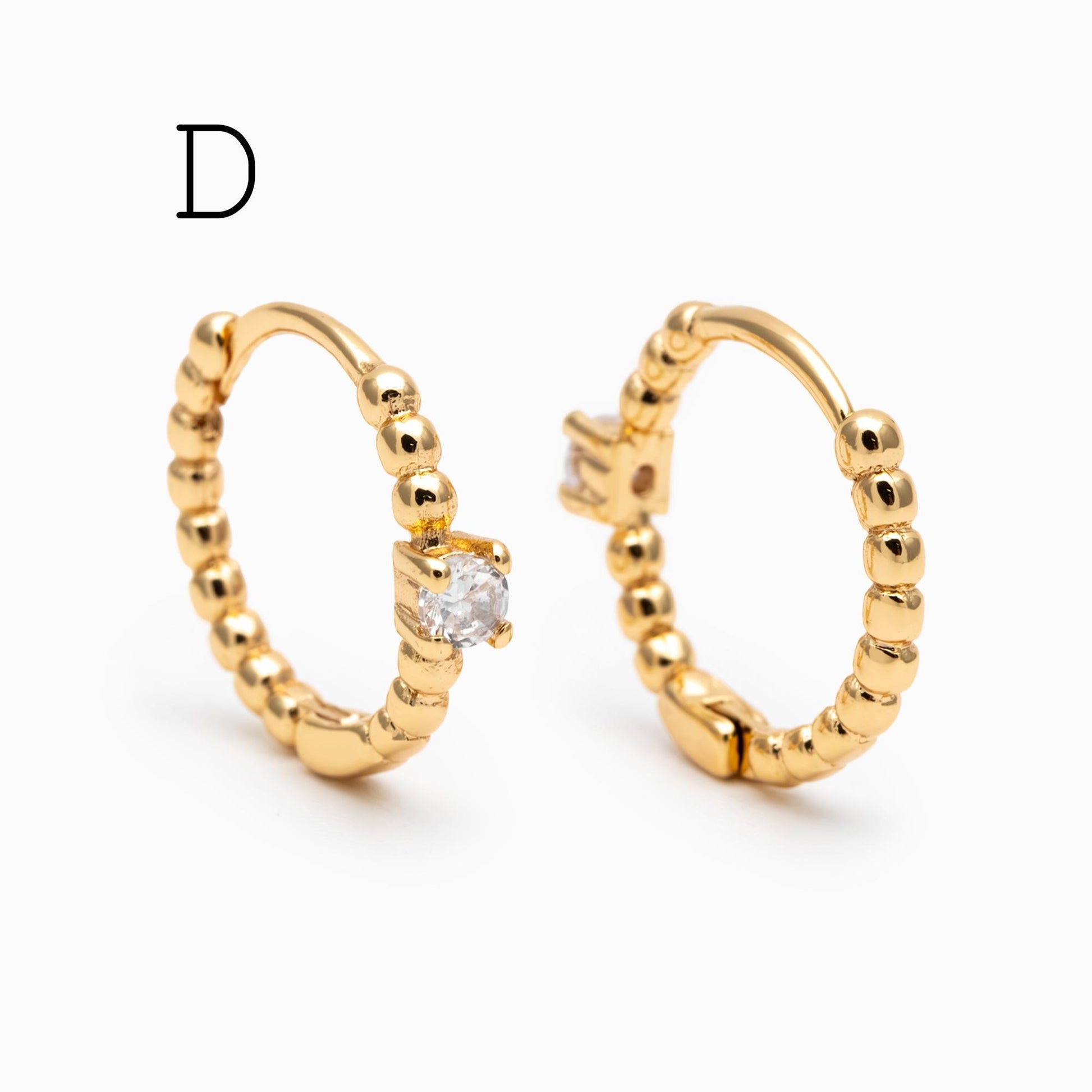 4pcs Minimalist Hoop Earrings, Gold/ Rhodium plated Huggie Earrings, Circle Earring (GB-2815)