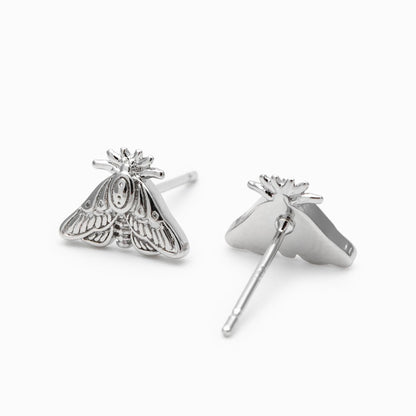 10pcs Gold / Silver Moth Earrings, Dianty Moth Earring Studs, Jewelry Supplies (GB-4686)