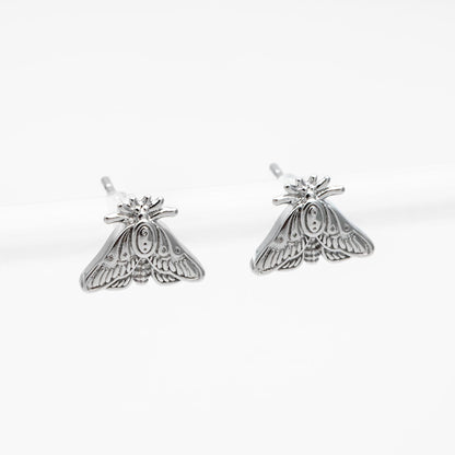10pcs Gold / Silver Moth Earrings, Dianty Moth Earring Studs, Jewelry Supplies (GB-4686)