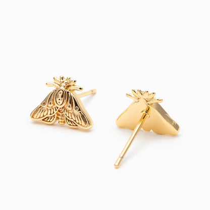 10pcs Gold / Silver Moth Earrings, Dianty Moth Earring Studs, Jewelry Supplies (GB-4686)