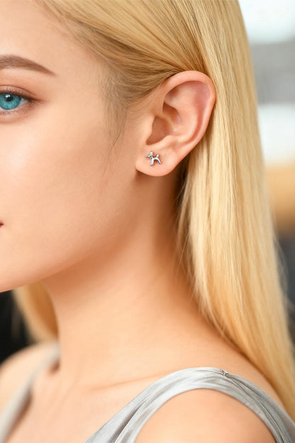 10pcs Gold/ Silver Tone Dog Earrings, 18K Gold/ Rhodium Plated Brass, Minimalist Balloon Dog Stud Earring (GB-4665)