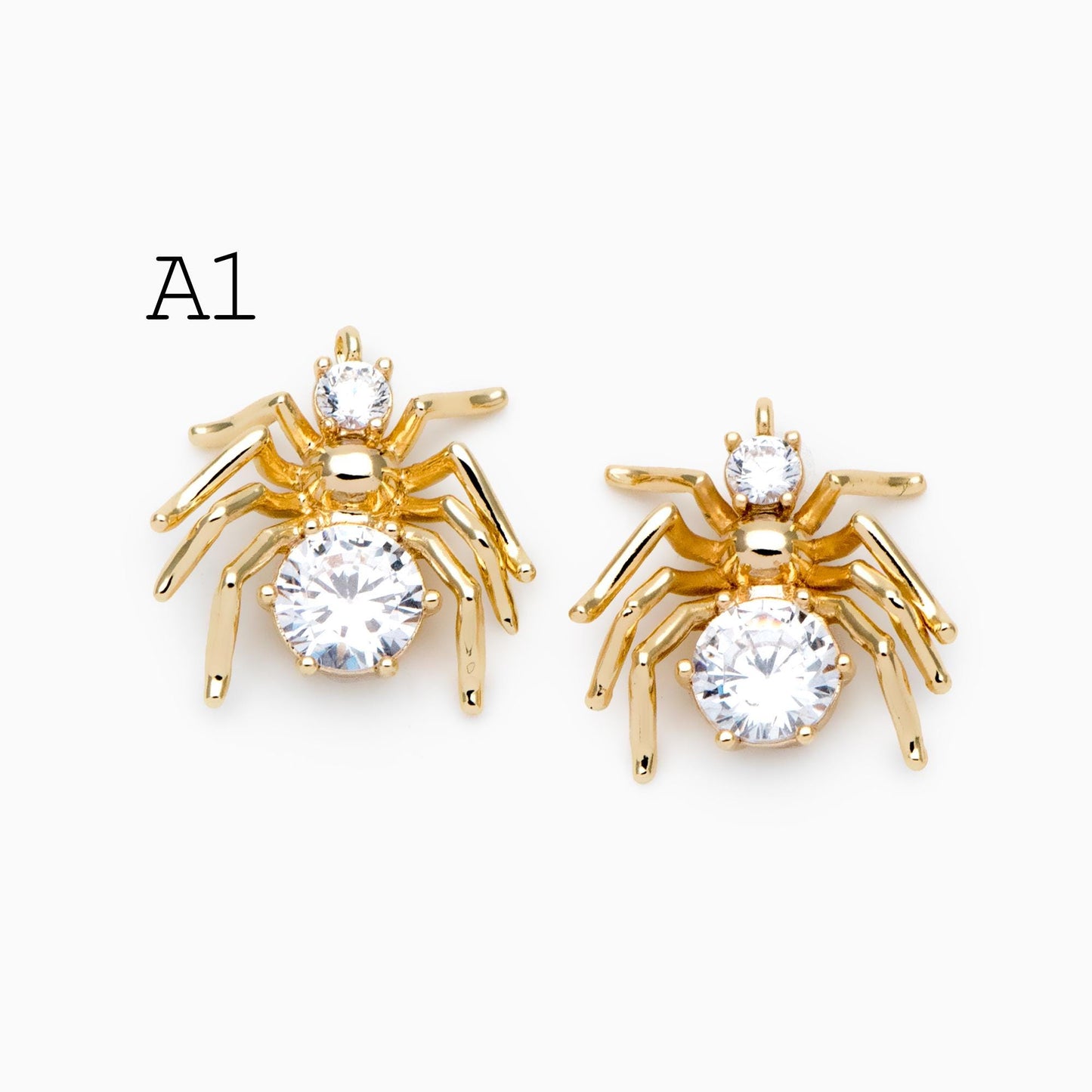 4pcs Spider Pendant Charm for Earrings and Necklaces - Arachnid Jewelry Making (GB-672)