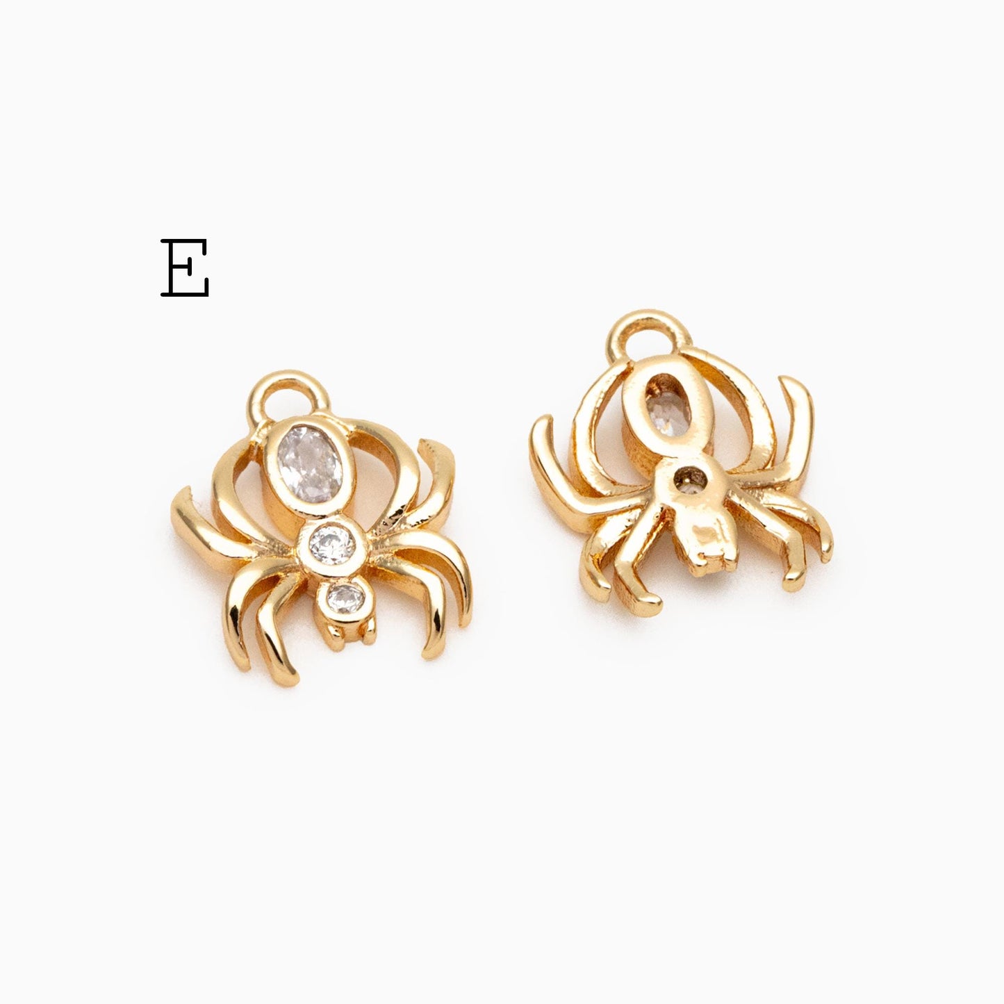 4pcs Spider Pendant Charm for Earrings and Necklaces - Arachnid Jewelry Making (GB-672)