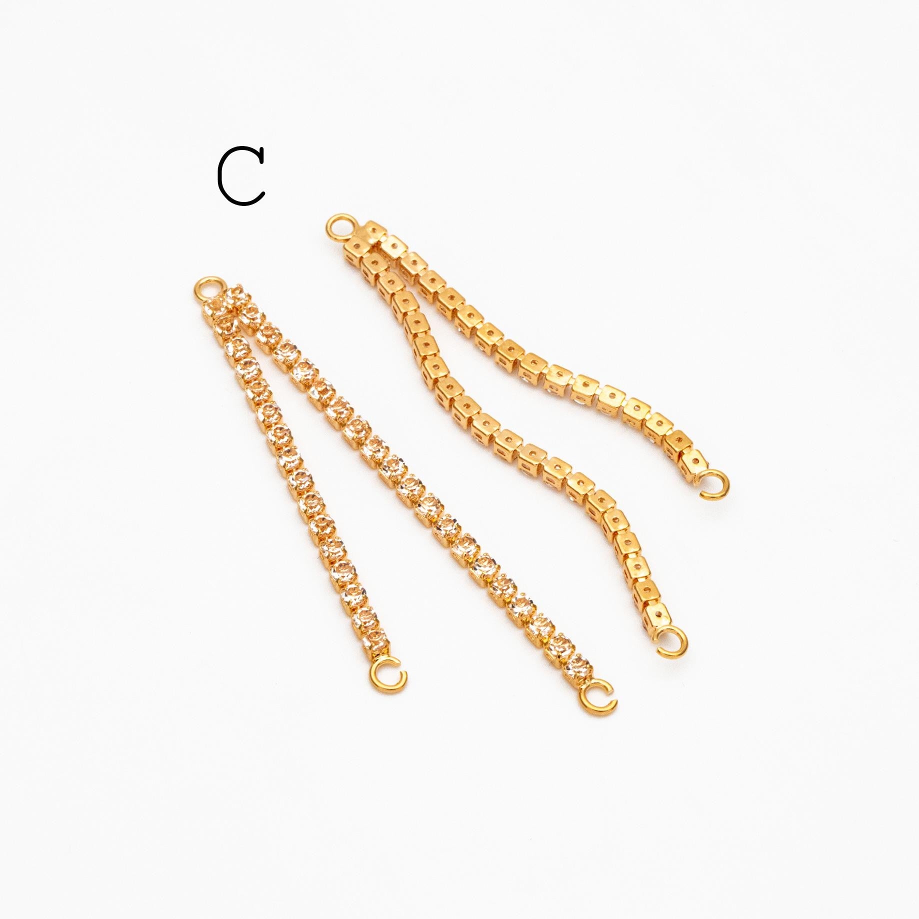 10pcs Gold/ Silver Tassel Charms, Tassel Connectors with Jump Rings (GB-244)