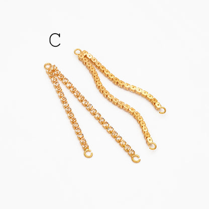 10pcs Gold/ Silver Tassel Charms, Tassel Connectors with Jump Rings (GB-244)