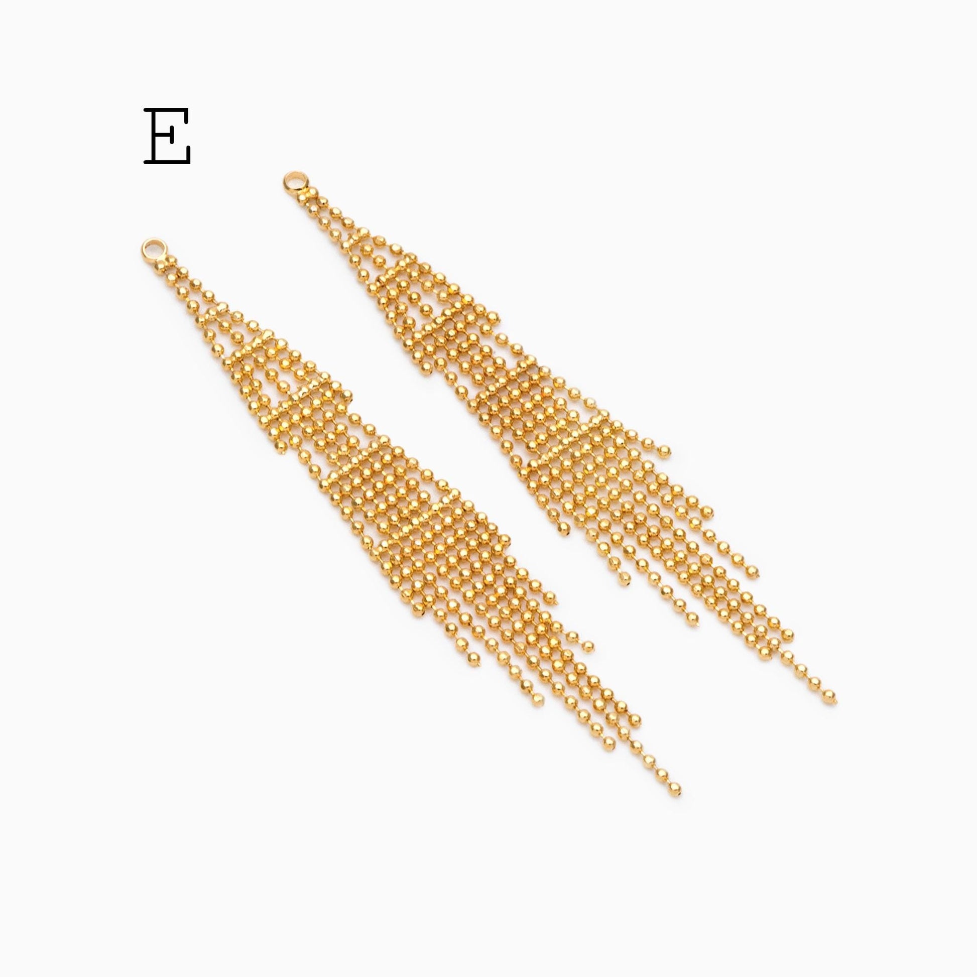4pcs Gold/ Silver Tone Chain Long Tassels, 18K Gold/ Rhodium plated Brass Tassel, Earring Charm Pendants (GB-945)
