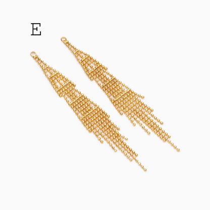 4pcs Gold/ Silver Tone Chain Long Tassels, 18K Gold/ Rhodium plated Brass Tassel, Earring Charm Pendants (GB-945)