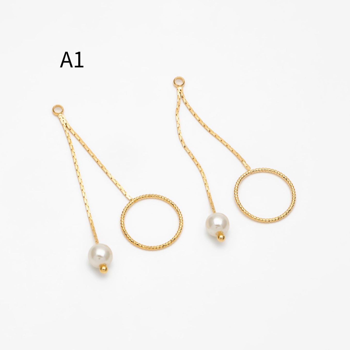 4pcs Chain Tassel Charms, Gold plated Brass, Tassel Earring Components (GB-1277)