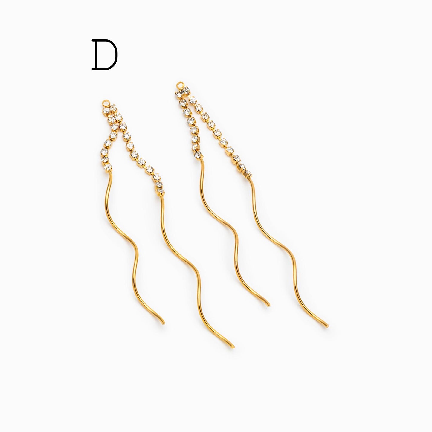 4pcs Chain Tassel Charms, Gold plated Brass, Tassel Earring Components (GB-1277)