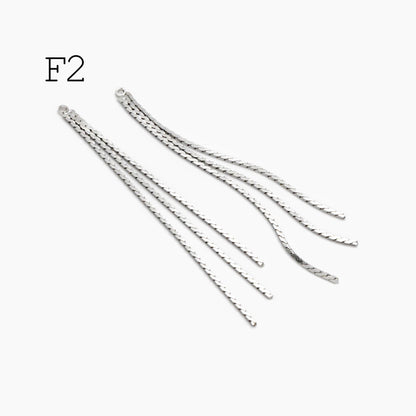 4pcs Chain Tassel Charms, Gold/ Rhodium plated Brass, Tassel Earring Components (GB-3523)