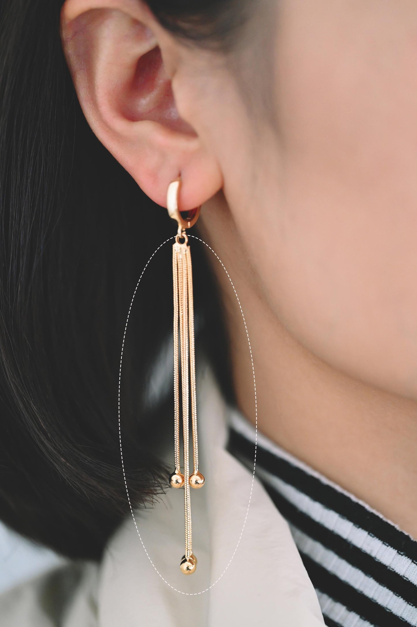 4pcs Chain Tassel Charms, Gold/ Rhodium plated Brass, Tassel Earring Components (GB-3523)