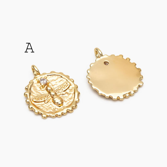 10pcs Gold/ Silver Bee Charm Jewelry Making, Insect Theme Supplies (GB-3093)