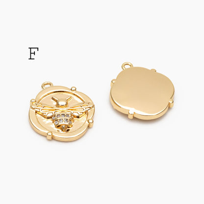 10pcs Gold/ Silver Bee Charm Jewelry Making, Insect Theme Supplies (GB-3093)