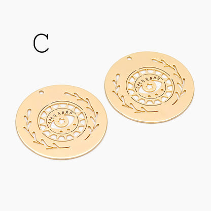 4pcs Gold Evil Eye Charm, 18K Gold plated Brass Eye Pendants (GB-1435)