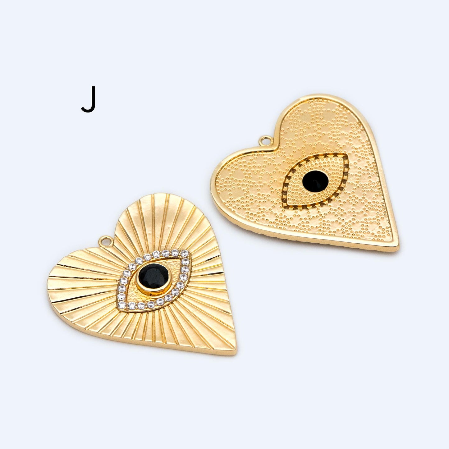 4pcs CZ pave Evil Eye Charms, 18K Gold plated Brass, Greek Eye Pendants for Earring/ Necklace, DIY Handmade Jewelry Component (GB-1527)