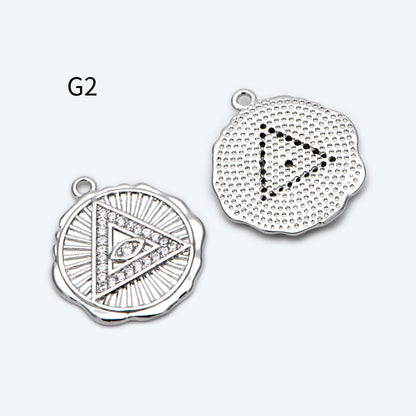 4pcs Gold/ Silver Tone Evil Eye Charms, 18K Gold/ Rhodium plated Brass, Dainty Earring Charms (GB-4085)