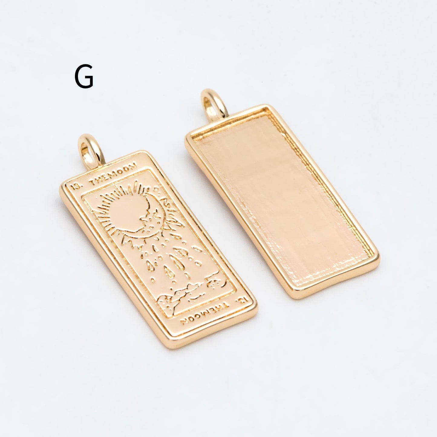 4pcs Gold/ Silver Tone Moon and Star Charm, 18K Gold/ Rhodium plated Brass, Celestial Charm Pendants (GB-2394)