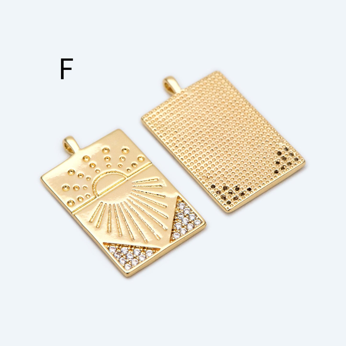4pcs Gold Sun Charms , 18K Gold plated Brass, Sun Pendants Wholesale (GB-1311)