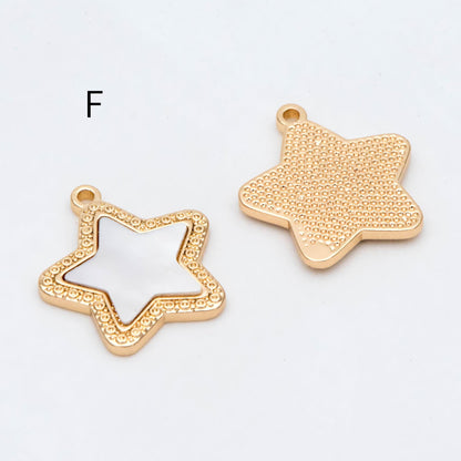 4pcs Gold Star Charm, Earring Findings, Jewelry Making, Diy Material, Jewelry Supplies (GB-2900)