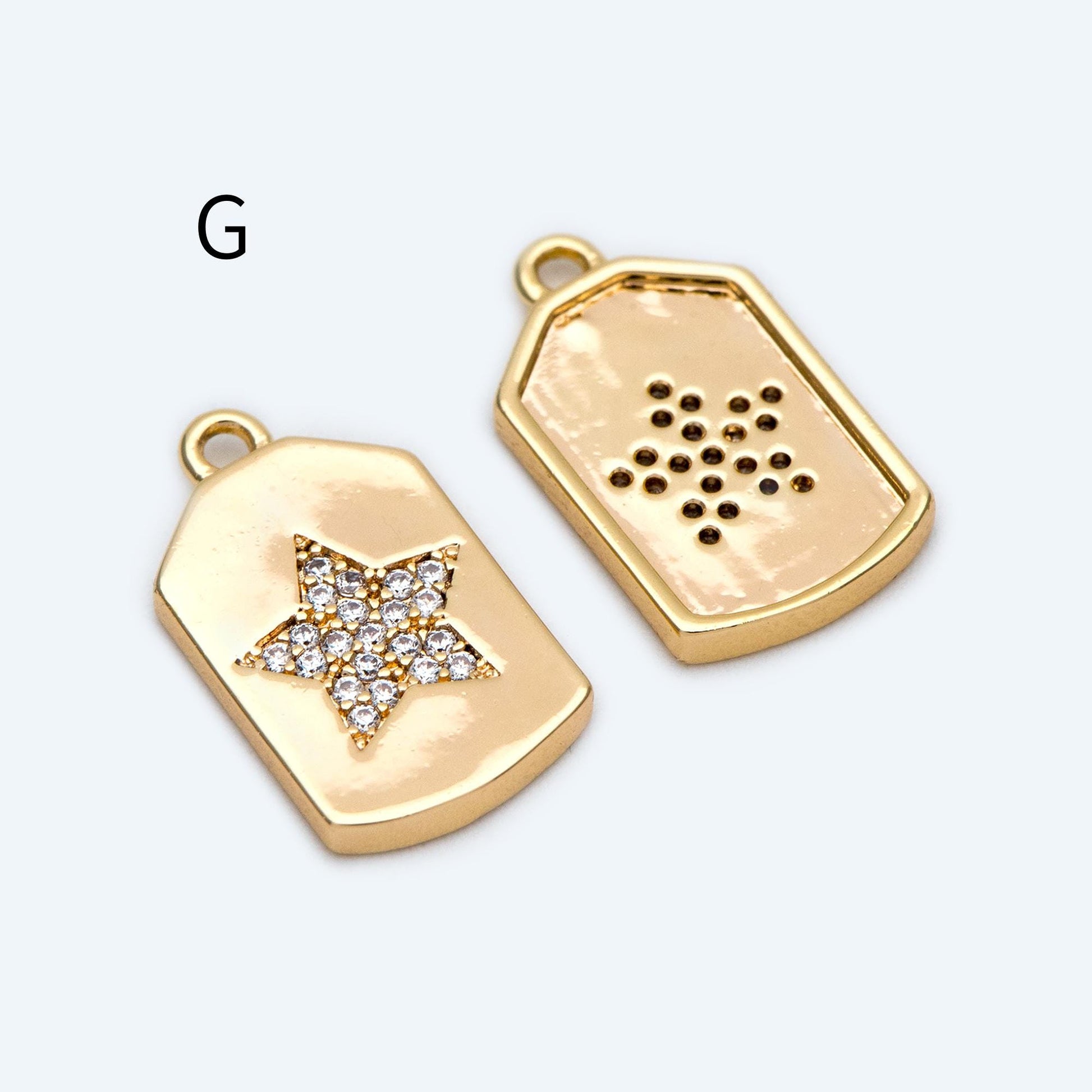 4pcs Gold Star Charm, Earring Findings, Jewelry Making, Diy Material, Jewelry Supplies (GB-2900)
