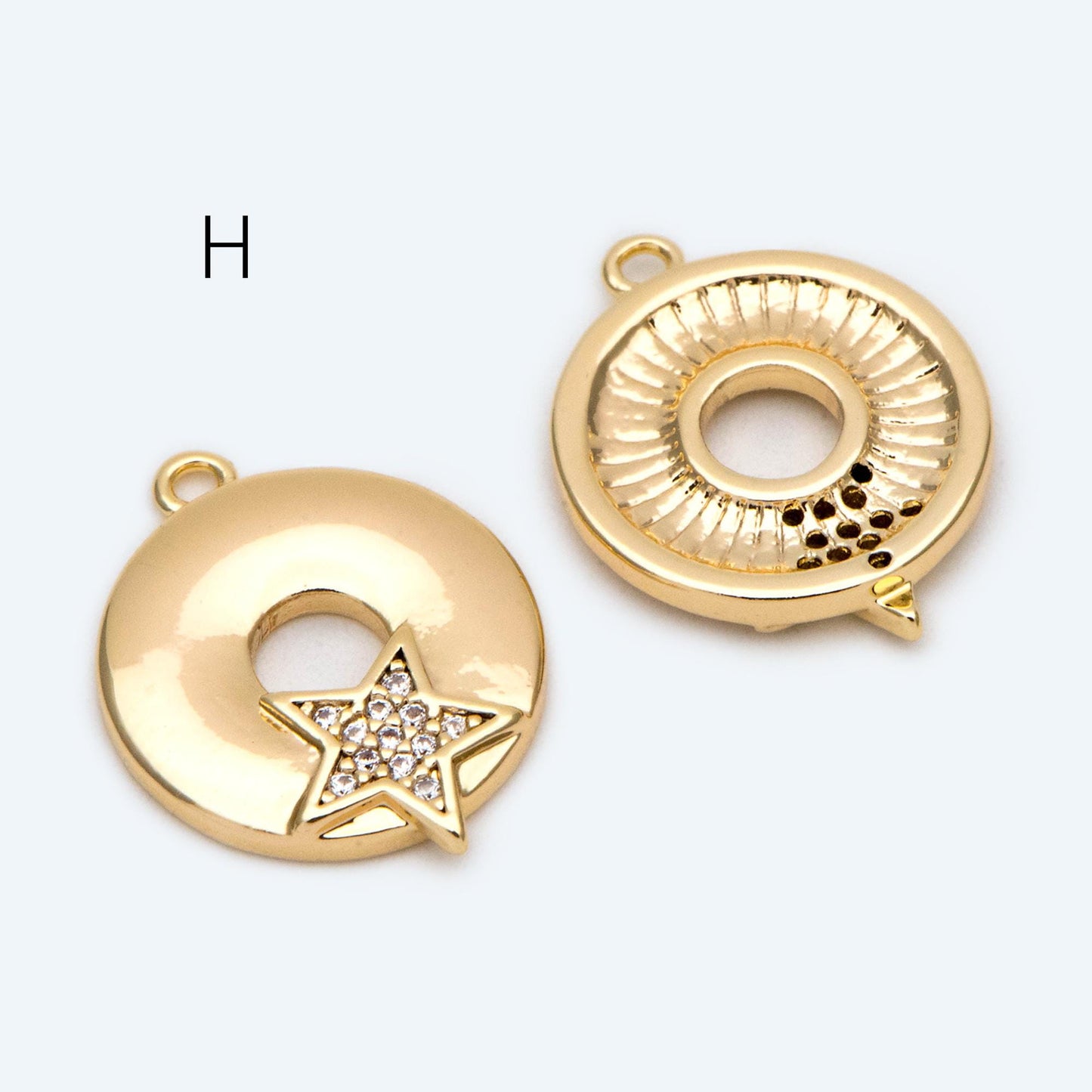4pcs Gold Star Charm, Earring Findings, Jewelry Making, Diy Material, Jewelry Supplies (GB-2900)