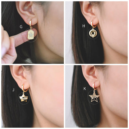 4pcs Gold Star Charm, Earring Findings, Jewelry Making, Diy Material, Jewelry Supplies (GB-2900)