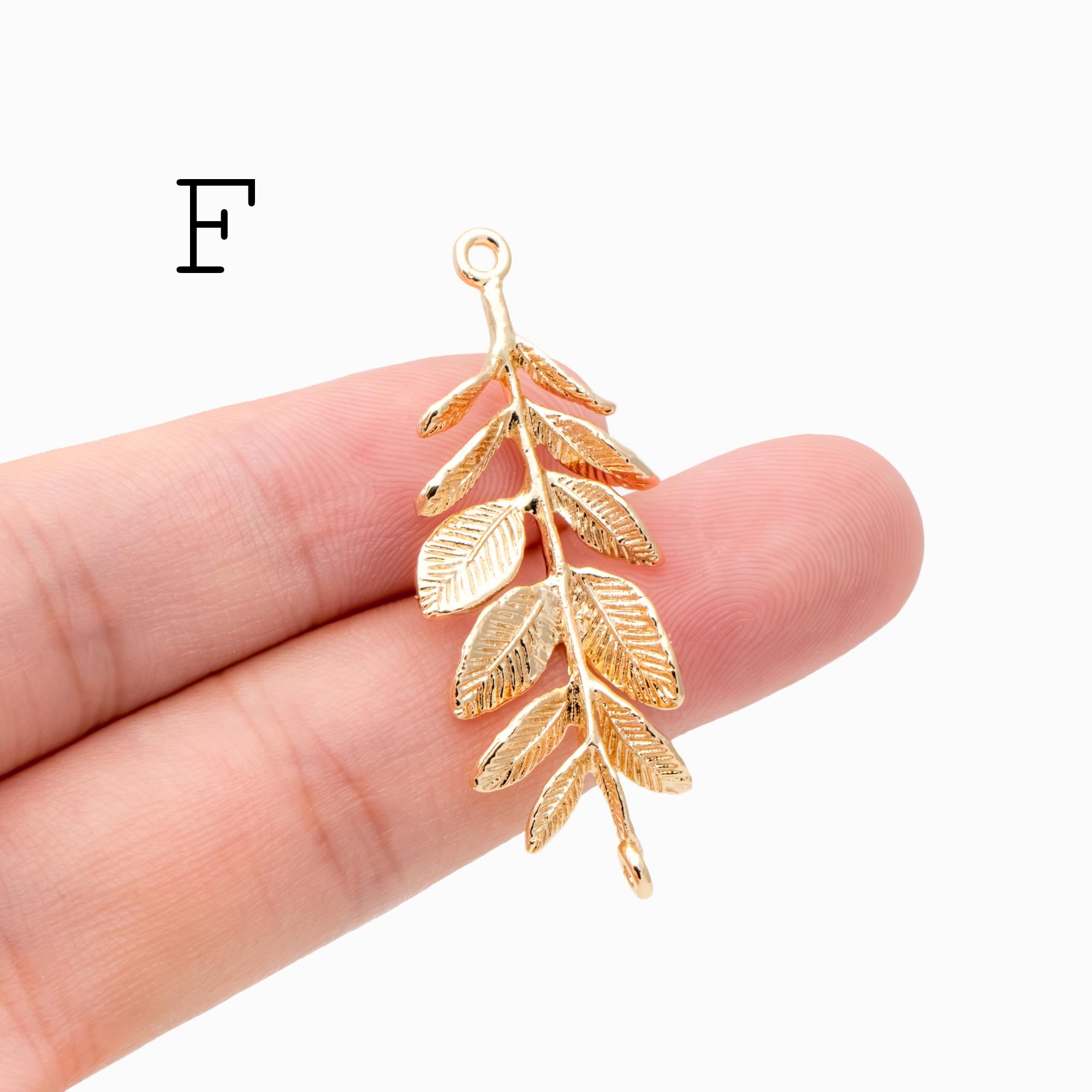 10pcs Gold/ Silver Tone Branch Connectors , Real Gold/ Rhodium plated Brass, Branch Pendants with Two Loops (GB-3622)