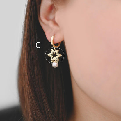 10pcs Gold Leaf Charm Connectors , Real Gold plated Brass, Leaf Pendant with Two Loops (GB-4391)