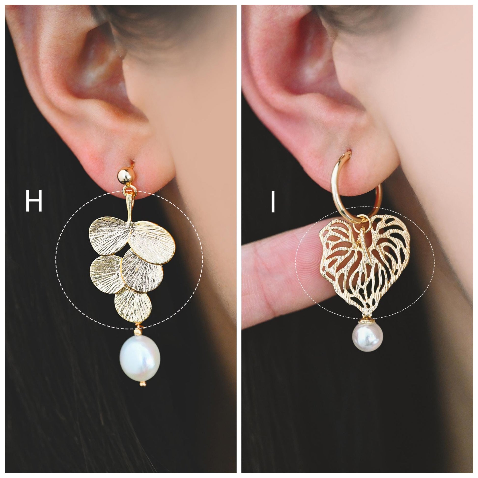 10pcs Gold Leaf Charm Connectors , Real Gold plated Brass, Leaf Pendant with Two Loops (GB-4391)