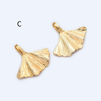 10pcs Gold/ Silver Tone Leaf Charms, Real Gold/ Rhodium plated Brass, Leaf Earring Pendants (GB-214)