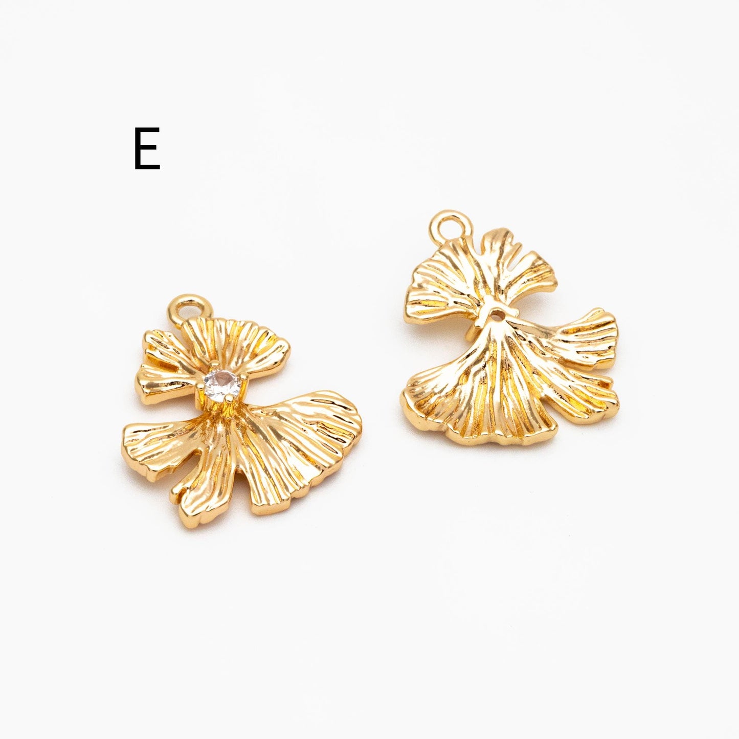 10pcs Gold/ Silver Tone Leaf Charms, Real Gold/ Rhodium plated Brass, Leaf Earring Pendants (GB-214)
