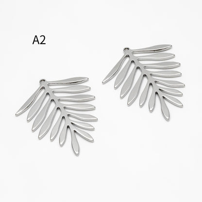 10pcs Gold/ Silver Tone Leaf Charm Pendants, Gold/ Rhodium plated Brass, Lead Nickel Free (GB-3057)
