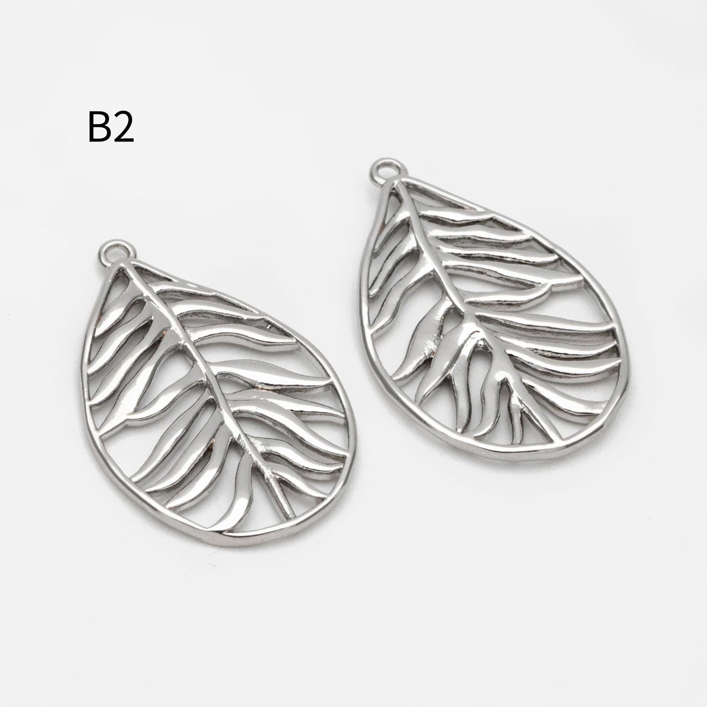 10pcs Gold/ Silver Tone Leaf Charm Pendants, Gold/ Rhodium plated Brass, Lead Nickel Free (GB-3057)