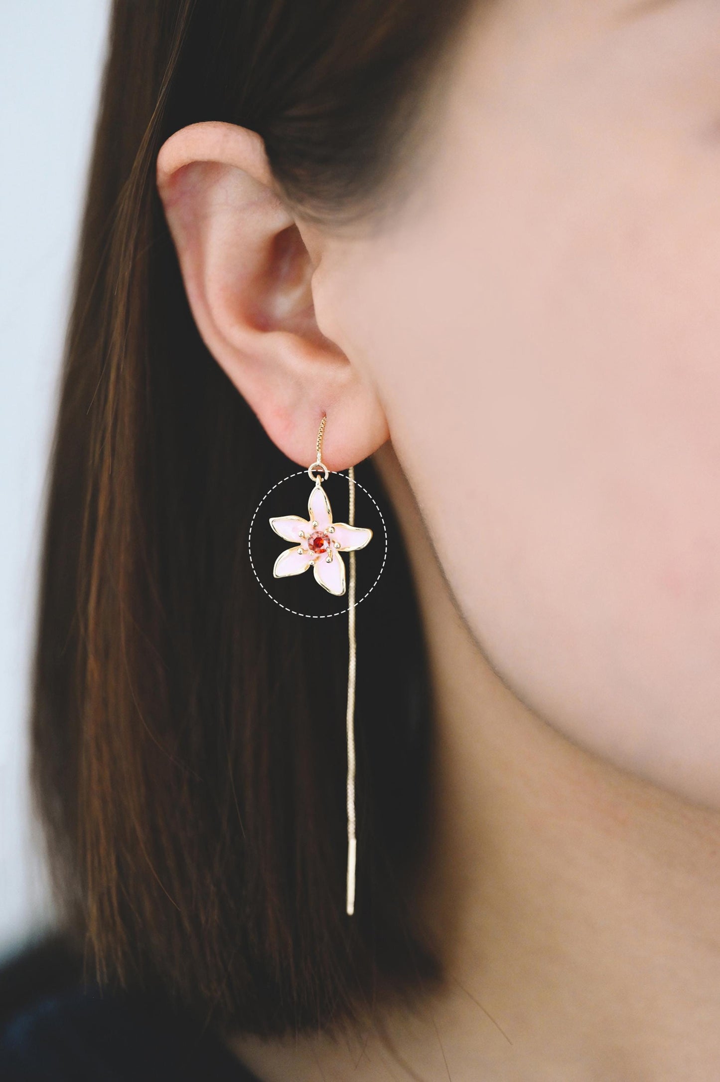 4pcs Gold/ Silver Tone Enamel Flower Charms, 18K Real Gold/ Rhodium plated Brass, Floral Earring Pendants (GB-3950)