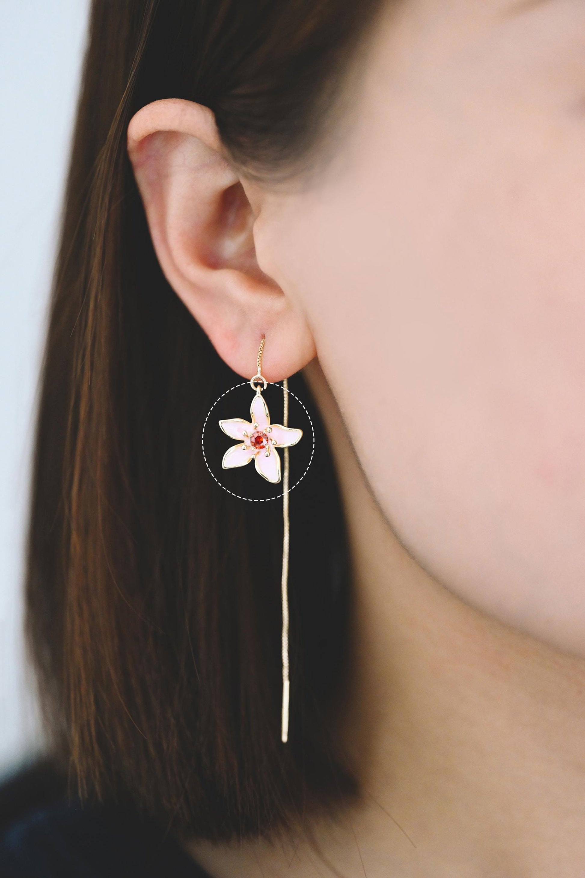 4pcs Gold/ Silver Tone Enamel Flower Charms, 18K Real Gold/ Rhodium plated Brass, Floral Earring Pendants (GB-3950)