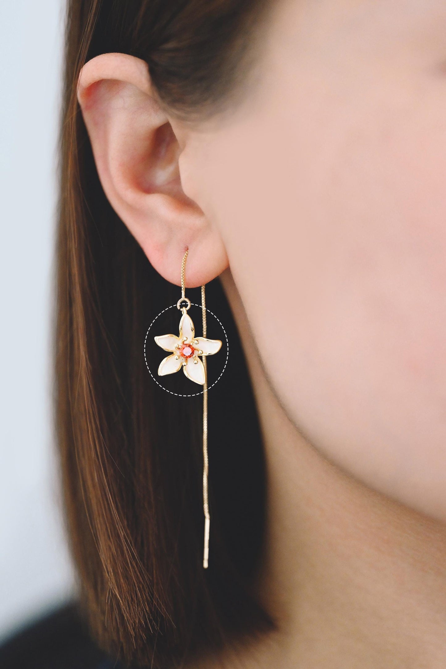 4pcs Gold/ Silver Tone Enamel Flower Charms, 18K Real Gold/ Rhodium plated Brass, Floral Earring Pendants (GB-3950)