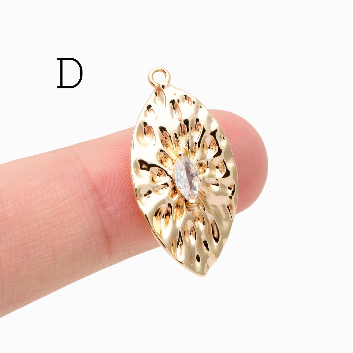 4pcs Gold/ Silver Tone Flower Leaf Charms , 18K Gold/ Rhodium plated Brass, Dainty Earring Pendants (GB-3118)