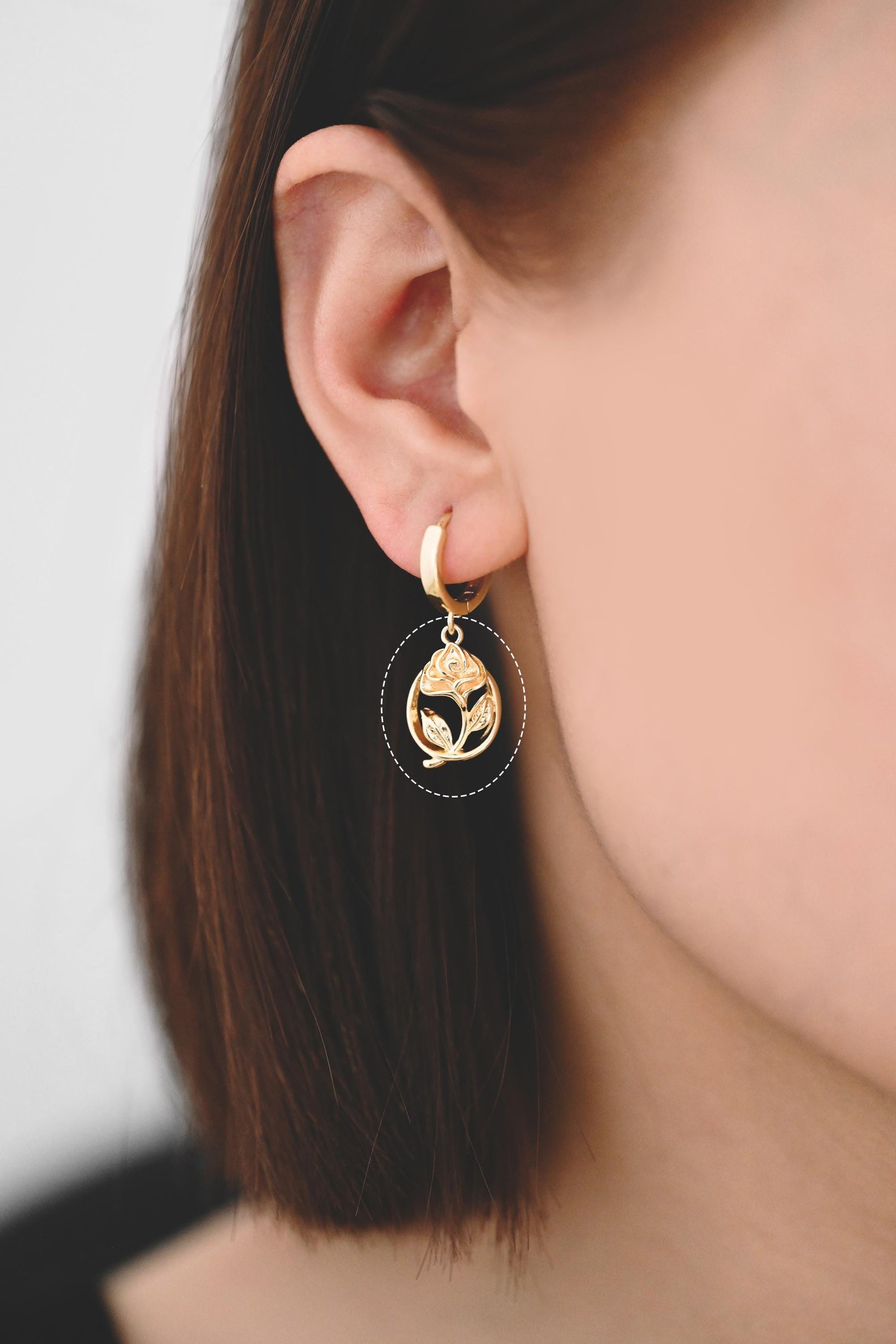 4pcs Gold/ Silver Tone Flower Leaf Charms , 18K Gold/ Rhodium plated Brass, Dainty Earring Pendants (GB-3118)